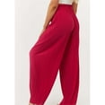 thumbnail image 6 of Baqcunre Women's Solid Lace-Up New High-Waisted Pleated All-In-One Fashion Pants,Size S-XXL,Wide Leg Pants Woman,Sweatpants Women,Women's Pants,Womens Clothes,Color Red, 6 of 9