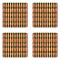 thumbnail image 1 of Retro Coaster Set of 4, Pop Art Style Oval Geometric with Inner Circles Pastel Toned Vintage Pattern, Square Hardboard Gloss Coasters, Standard Size, Multicolor, by Ambesonne, 1 of 2