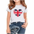 thumbnail image 2 of MKOSPLRT Union Jack Childrens Tops 2-13 Years Girls Boys Crew Neck Short Sleeve UK Flag Shirts Summer Loose Fit Tee Shirts, 2 of 4