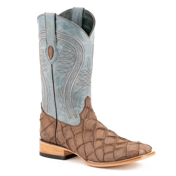 FERRINI Men's Bronco Square Toe Western Boots, Color: Brown, Size: 9-D