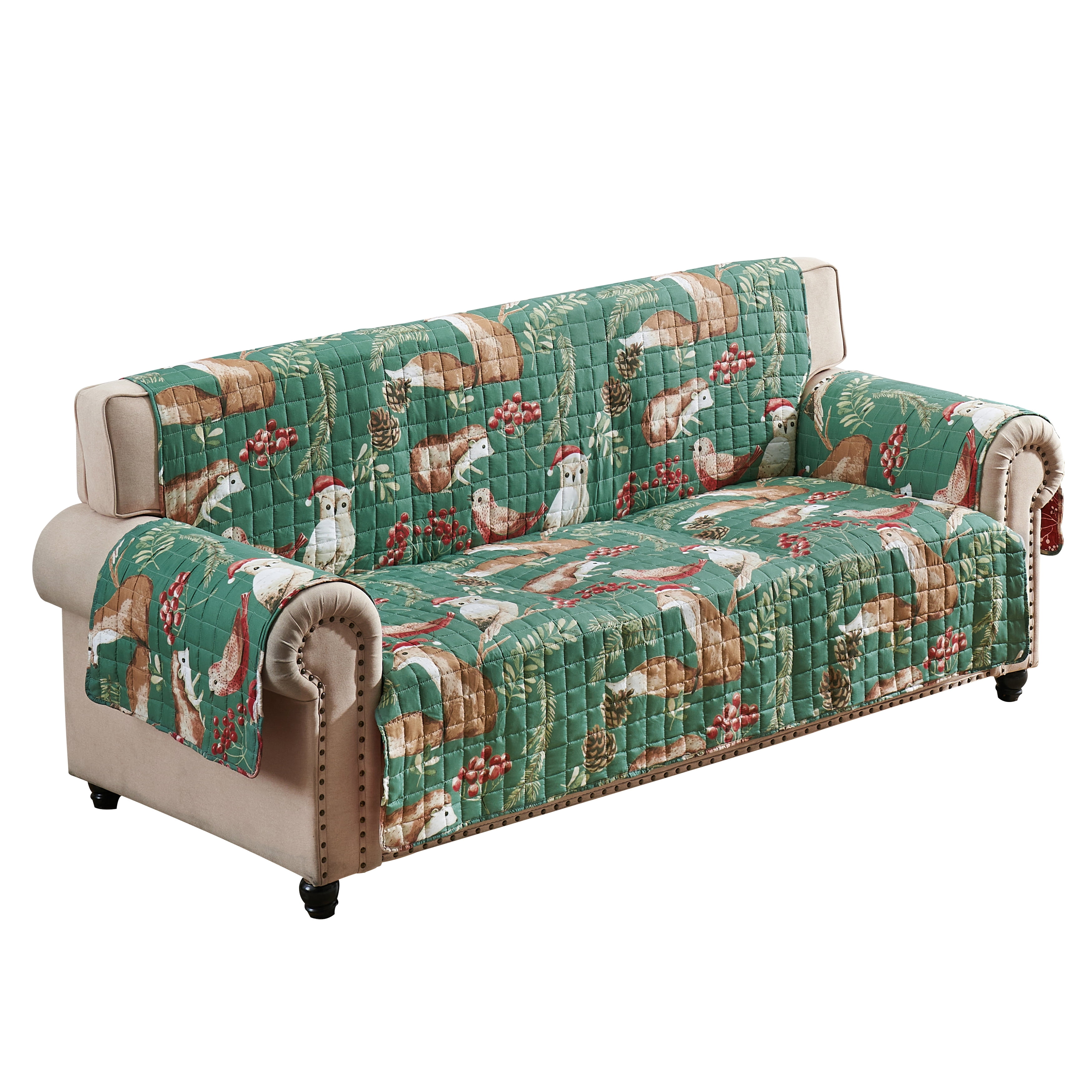 Barefoot Bungalow Willow Pet-Friendly Paw Guard & Furniture Cover, Reversible - Holiday - Sofa