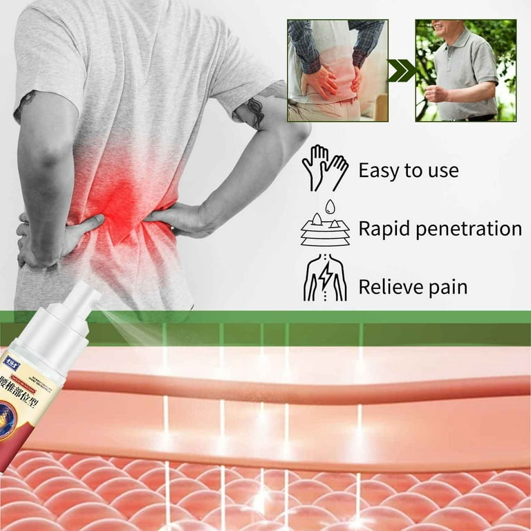 Kokovifyves Lumbar Spine Cold Gel Spray, Back Pain Relief Products,  Sciatica Pain Relief Devices, Joint Pain Relief Supplements, Natural Herbal  Joint