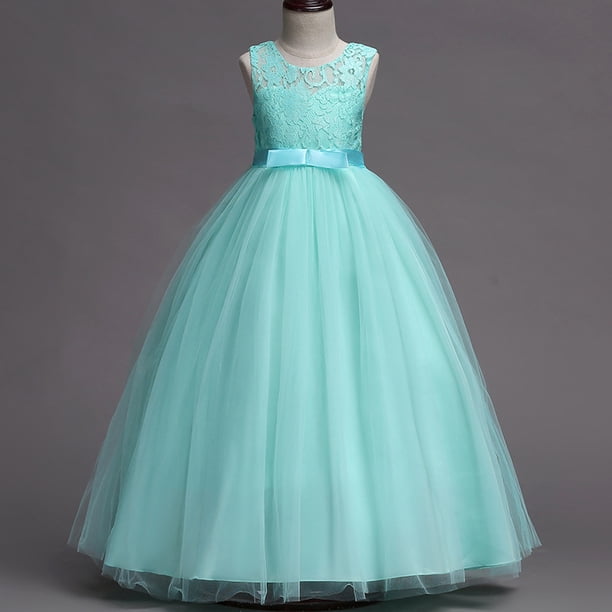 Vestido de niña sin mangas de malla, vestido de princesa de presentación, hermoso y de moda