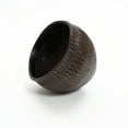 thumbnail image 5 of LuxenHome Brown with Black V-Pattern Polyresin 10-Inch Round Planter, 5 of 6