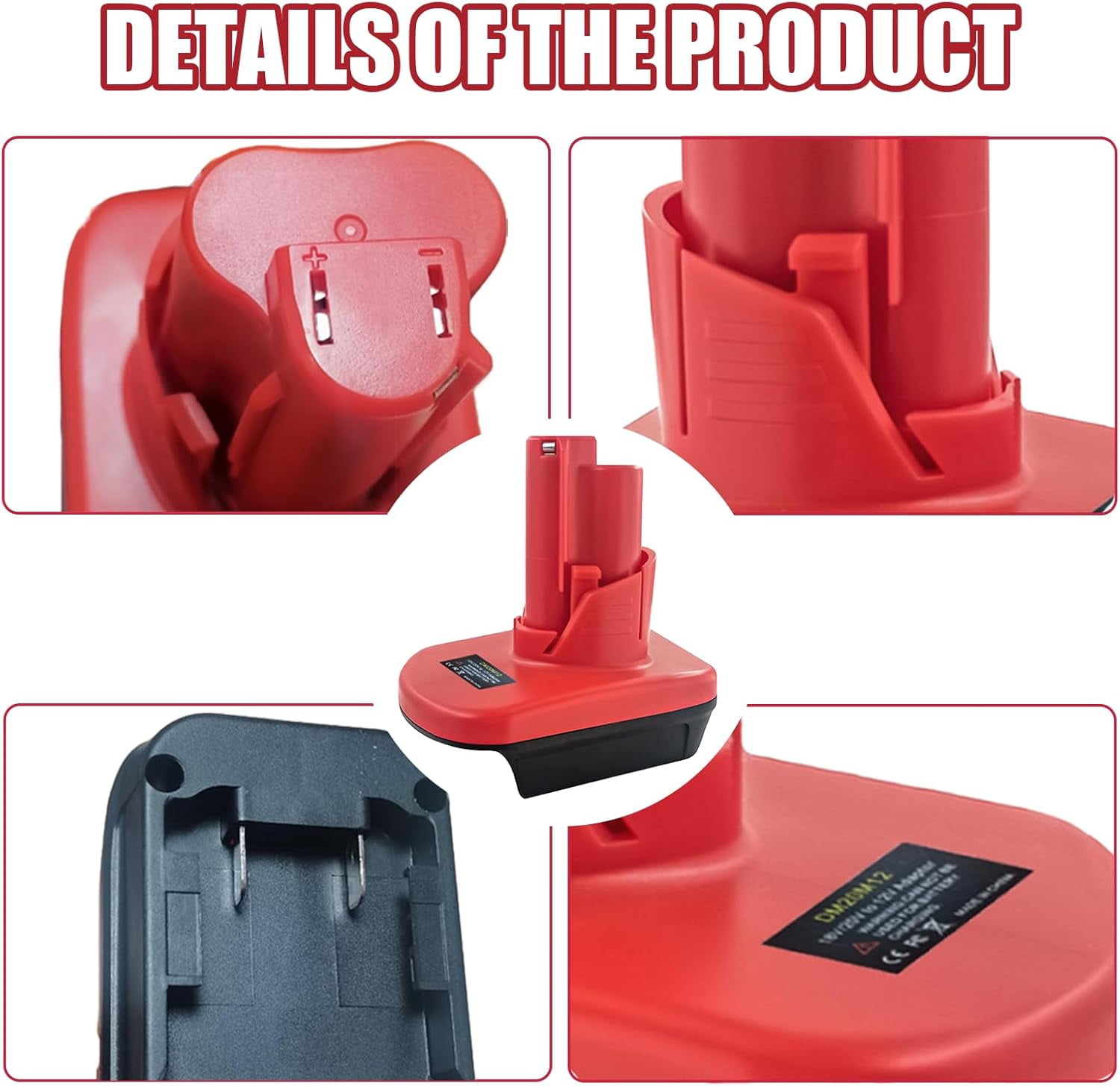 EID Battery Adapter for Milwaukee 12V,for Dewalt 20V Max & for Milwaukee 18V M18 Li-Ion battery convert to work for Milwaukee 12V M12 Cordless Tools Converter
