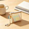 thumbnail image 4 of Mini Mesh Pouch,Lightweight Transparent Mesh Storage Organizer with Hanging Loop for Bathroom Office Travel,Yellow, 4 of 6