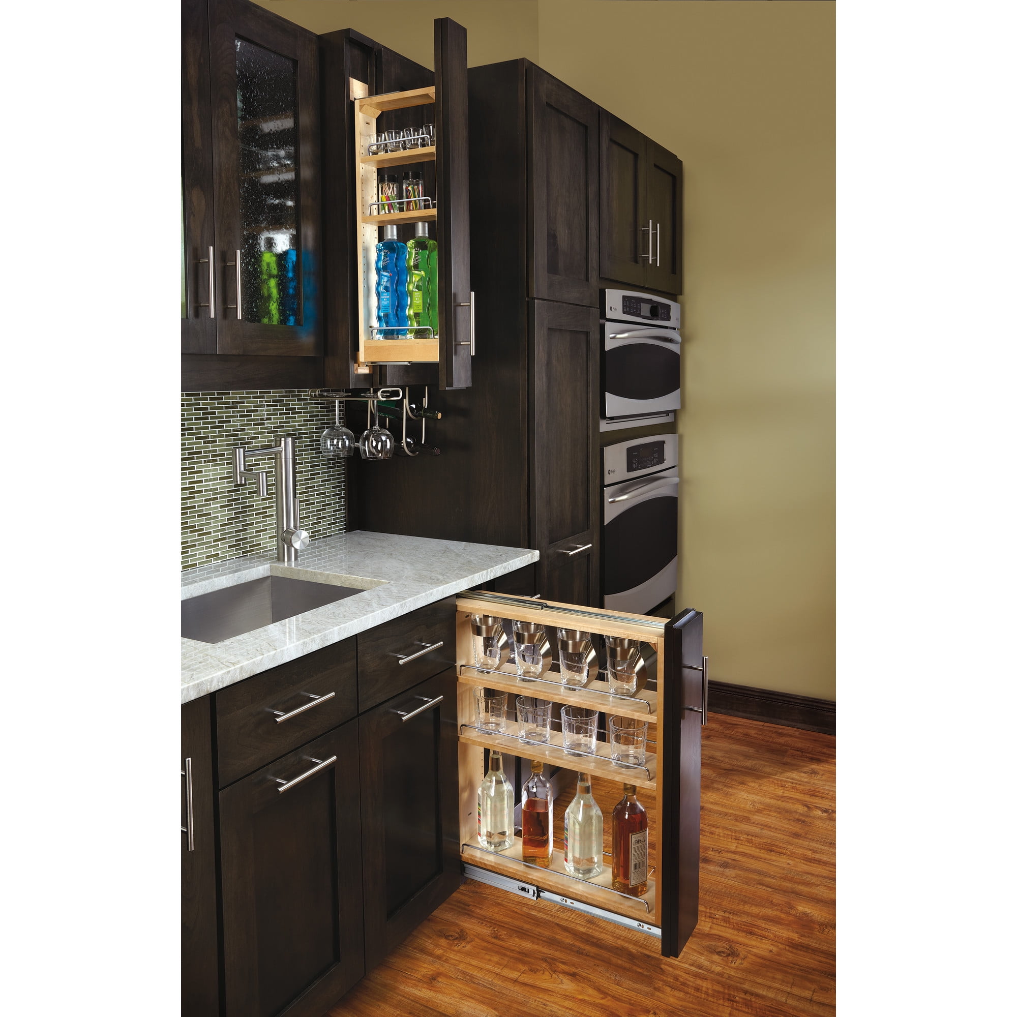 Rev A Shelf 9 Adjustable Sliding Shelves Storage Kitchen Cabinet Filler Organizer Spice Rack 432 BF 9C Walmart