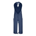 thumbnail image 5 of Women 2 Piece Outfit sets Casual Casual Loose Pocket Strap Cotton And Linen Jumpsuit Fashion Playsuit Trousers Overalls Sling Jumpsuit, 5 of 7