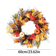 thumbnail image 4 of VINOIC Autumn Sunflower Wreath, Artificial Pumpkin and Fall Flowers for Thanksgiving Door Hanging Decor, 4 of 9