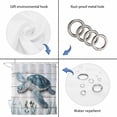 thumbnail image 3 of Ocean Sea Turtle Blue Shower Curtain Set - 48" x 72" Washable Bathtub Curtain with 12 Hooks, Summer Coastal Seaweed Wooden Grain Waterproof Fabric Stall Shower Curtains for Bathroom/Bathtub Décor, 3 of 6