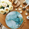 thumbnail image 2 of Marble Teal Round 13 Inch Placemats Set of 2, Golden Ink Painting Abstract Modern HeatResistant Non Slip Place Mats for Dining Table, Wipeable Braided Kitchen Table Mats for Housewarming, 2 of 9