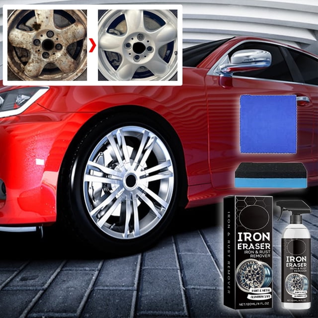 Fiudx Eliminador de Óxido de Hierro para Neumáticos, Potente Disolvente de Óxido para Coches, Limpiador de Manchas de Acción Rápida, Seguro para Metal, Goma y Plástico, Previene La Oxidación Futura,