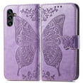 thumbnail image 2 of Decase Galaxy A14 Wallet Case,Fashionable Butterfly & Flower Embossed PU Leather Shockproof Folio Flip Case with Card Slots Stand Protective Phone Cover for Samsung Galaxy A14 5G,Lightpurple, 2 of 7