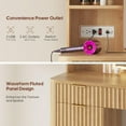 thumbnail image 5 of Afuhokles Fluted Makeup Vanity Desk with Lighted Mirror and 5 Drawer, Modern Dressing Table with Charging Station for Bedroom, Oak, 5 of 7