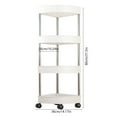thumbnail image 3 of White Bathroom Corner Storage Shelf Organizer | 4-Tier Rolling Wheels with Drainage Holes | Plastic & Stainless Steel | 40.9x10.2 Inches, 3 of 6