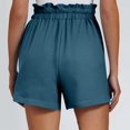 thumbnail image 4 of Women's Denim Shorts Womens Casual Solid Side Pockets Pants Shorts Elastic Waist Pockets Daily High Waist Shorts,Blue Women's Shorts L, 4 of 6