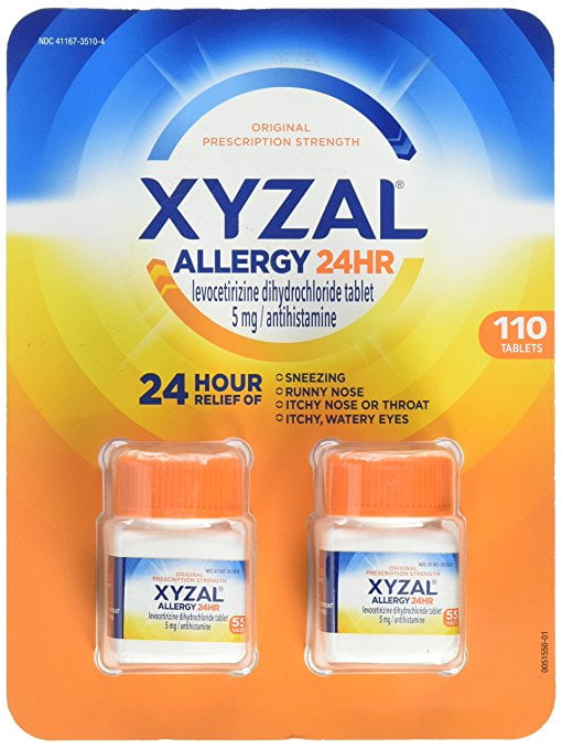 XYZAL Allergy 24 Hour 110 Tablets - Walmart.com