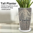 thumbnail image 4 of 21-inch Round Tall Planters, Vertical Stackable Plastic Resin Vases. Modern Décor for Indoor/Outdoor Spaces, Perfect for Porches and Patios – White., 4 of 7