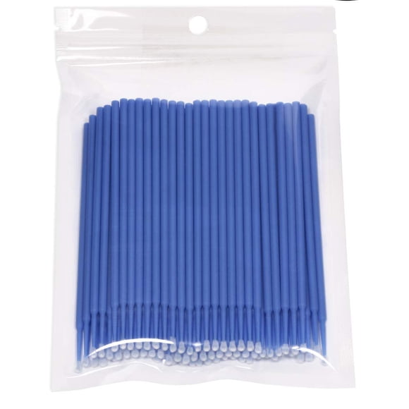 Mini Skater Paquete de 100 cepillos microaplicadores dentales de 2,5 mm de diámetro de cabeza, cepillos ultrafinos flexibles para extensiones de pestañas, uso oral, maquillaje de cuidado personal (azu