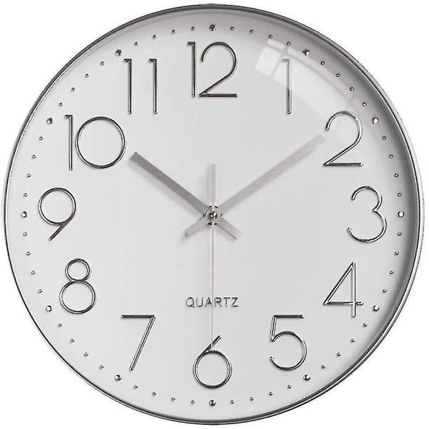 Reloj de pared silencioso de 12 pulgadas, grande, sin tictac, para cocina, sala de estar y dormitorio