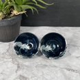 thumbnail image 3 of 2 pcs Oriental Wave Design Blue Ceramic Small Rice Bowl, 3 of 5