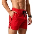 thumbnail image 2 of StSilkitty Workout Shorts for Mens Solid Color Elastic Drawstring Athletic Shorts with Pockets Gym Running Shorts, 2 of 7