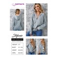 thumbnail image 3 of FARYSAYS Sweat à Capuche pour Femmes Manches Longues Col en V Lacé Croisé Décontracté Pull-Over Automne Hiver Mignon Gris Petit, 3 of 4