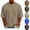 Khaki, variant on HAJWOH Mens Cotton Shirt Casual Half Sleeve Crew Neck Loose Fit T Shirt Vacation Pullover Tops