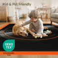 thumbnail image 4 of ODIKA 9'x12' Washable Area Rug Disc Vinyl Cd Record Retro Turntable Grooves Bold Concentric for Great Room, Indoor Concept, Large Living Low Pile, Flatwoven, 4 of 7
