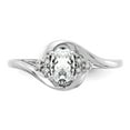 thumbnail image 5 of Solid 14k White Gold White Topaz Diamond Engagement Ring Size 6 (.02 cttw.), 5 of 6