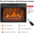 thumbnail image 4 of Accreate 67" Freestanding TV Stand with Fireplace Heater, 23" Electric Fireplace Insert, Black, 4 of 7