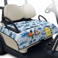 thumbnail image 2 of COEQINE Quilted Golf Cart Seat Cover, Folds Like a Bag with Handle for Easy Carry, Universal Fit 51.2"x30.3" for EZGO Yamaha Club Car 2-Seaters, 4 Pockets, Hawaiian Palm Tree Blue, 2 of 8