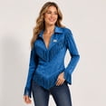 thumbnail image 3 of Womens Western Tops,Long Sleeve,Suede,Vintage,Fringe, S, 3 of 5