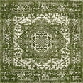thumbnail image 5 of Arlington Collection Rug – 8 Ft Square Green Medium-Pile Rug Perfect for Living Rooms, Kitchens, Entryways, Green/ Ivory, 5 of 5
