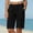 *Black, variant on Women's Solid Color Elastic Waist Knee Length Shorts with Pockets ,Casual Summer Beach Bermuda Pants Army Green,Women's Plus L