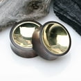 thumbnail image 2 of A Pair of Golden Double-Sided Bowl Sono Wood Double Flared Plug, 2 of 3