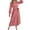 Pink, variant on BAETEUY Women Long Sleeve Dress V-Neck Polka Dot Dress with Tie Waist