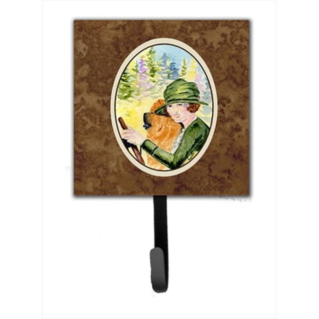 4.25 x 6 in. Lady Driving with Her Chow Chow Leash Or Key Hook