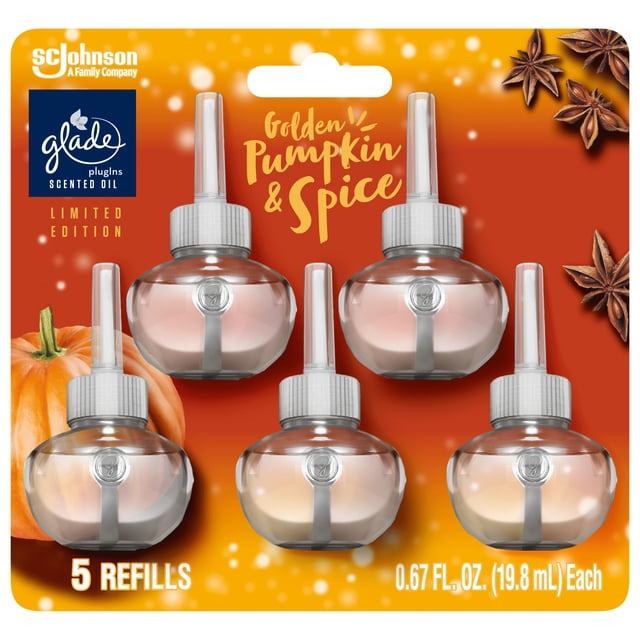 Recambios para ambientador Glade Plugins Golden Pumpkin, 100 ml, paquete de 5