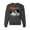 thumbnail image 2 of Wild Bobby, Cute Pug Life Living, Animal Lover, Unisex Crewneck Graphic Sweatshirt, Heather Black, Medium, 2 of 4