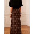 thumbnail image 2 of Women's Casual Polka Dot A-Line Maxi Skirt, Made Of Non-Stretch Woven Fabric, Suitable For Everyday Wear Black Spring, 2 of 10