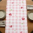 thumbnail image 5 of Table Runners 70 Inches Long Dress Scarves, Valentine's Day Farmhouse Coffee/Dining/Kitchen Table Decor, Holiday Table Runner, Pink Red Roses Love Heart Eucalyptus Plaid 13x70 Inch, 5 of 9