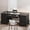 Black, variant on TEQIN 60" Office Desk with Drawers, Executive Desk with Charging Station, Home Office Desk With 5 Drawers and 1 Canbinet,Distressed Writing Desk for Work and Study