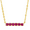 Ruby, variant on Women's Welry Emerald Six Stone Bar Pendant Necklace in 10kt Yellow Gold, 17"