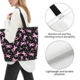 thumbnail image 3 of Cauagu Breast Cancer Awareness (2) Print Women Large Capacity Tote Bag - Casual Shoulder Bag Fashion Handbag Shopping Bag Daily Bag Hobo Bags for Travel Work and Shopping, 3 of 8