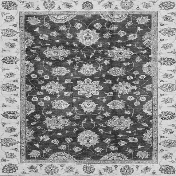 Ahgly Company Indoor Square Oriental Gray Traditional Area Rugs, 6' Square