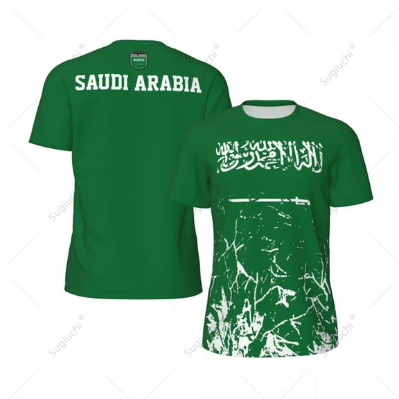 Exclusive design Saudi Arabia Flag Grain 3D Printed Men For Running Bike Soccer Tennis Fitness Sports tshirt Mesh T-shirt