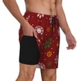 thumbnail image 2 of Yiaed Merry Christmas Print Mens Swim Trunks Bathing Suit Compression Liner Beach Swim Shorts Swimwear Quick Dry Zipper Pocket No-Chafing Board Short-3X-Large, 2 of 6