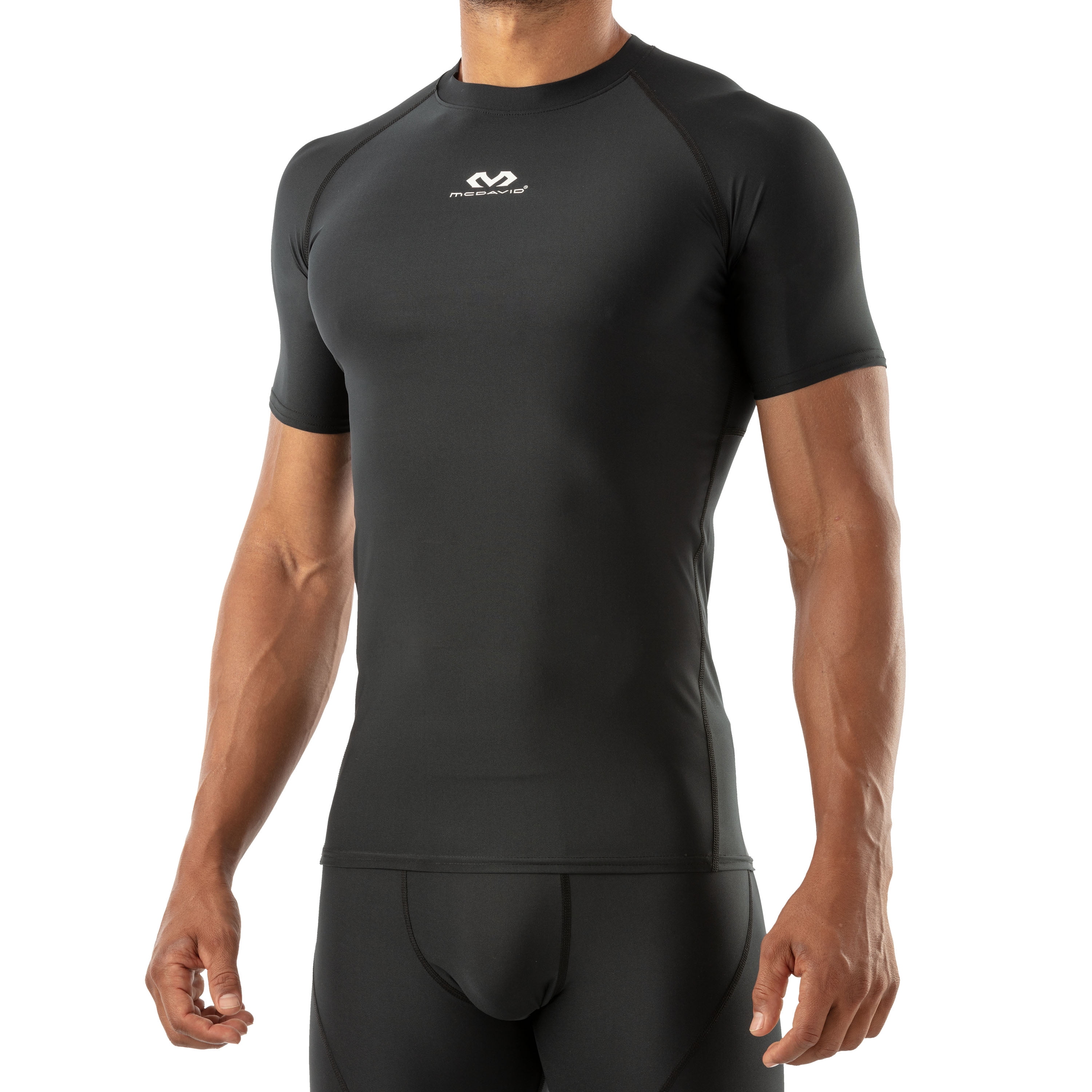 McDavid Sport Compression Shirt With Short Sleeves, Black, Adult X-Large 