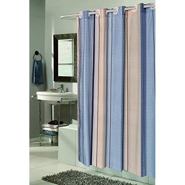 Royal Bath Easy On (No Hooks Needed) Fabric Shower Curtain (70" x 72